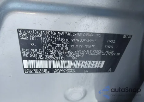 2016 Toyota Rav4 Xle z USA, uszkodzony, nr VIN 2T3WFREV3GW288121